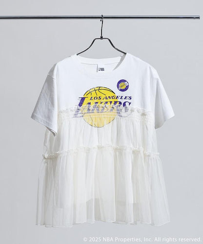 NBA印花蕾絲拼接T恤