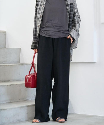 《機洗可》毛衣質感針織長褲