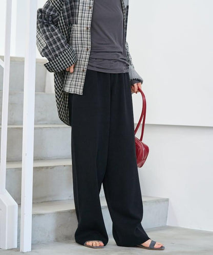 《機洗可》毛衣質感針織長褲