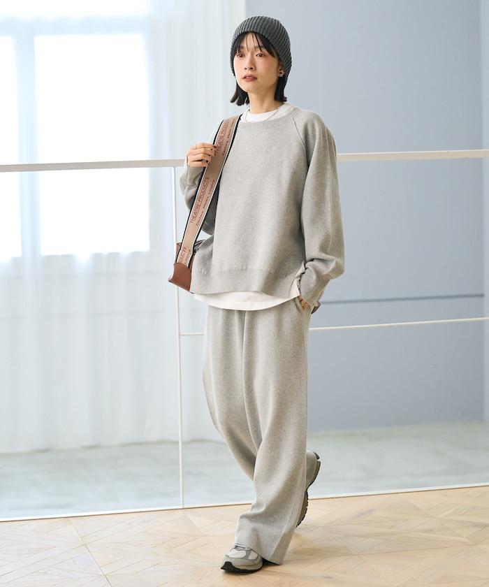 《機洗可》毛衣質感針織長褲