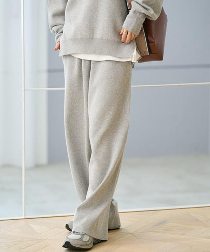 《機洗可》毛衣質感針織長褲