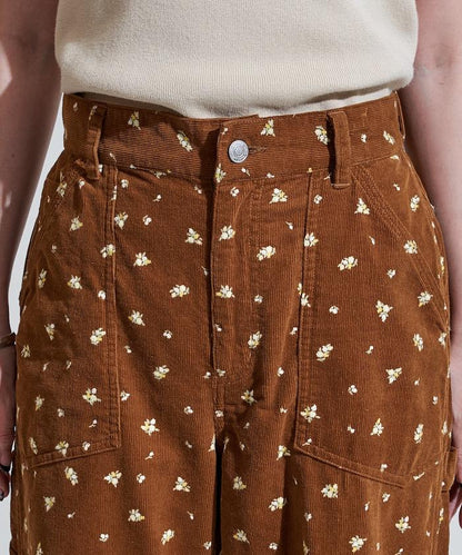 鄉村風格燈花圖案絨布褲子＜可搭配套裝＞