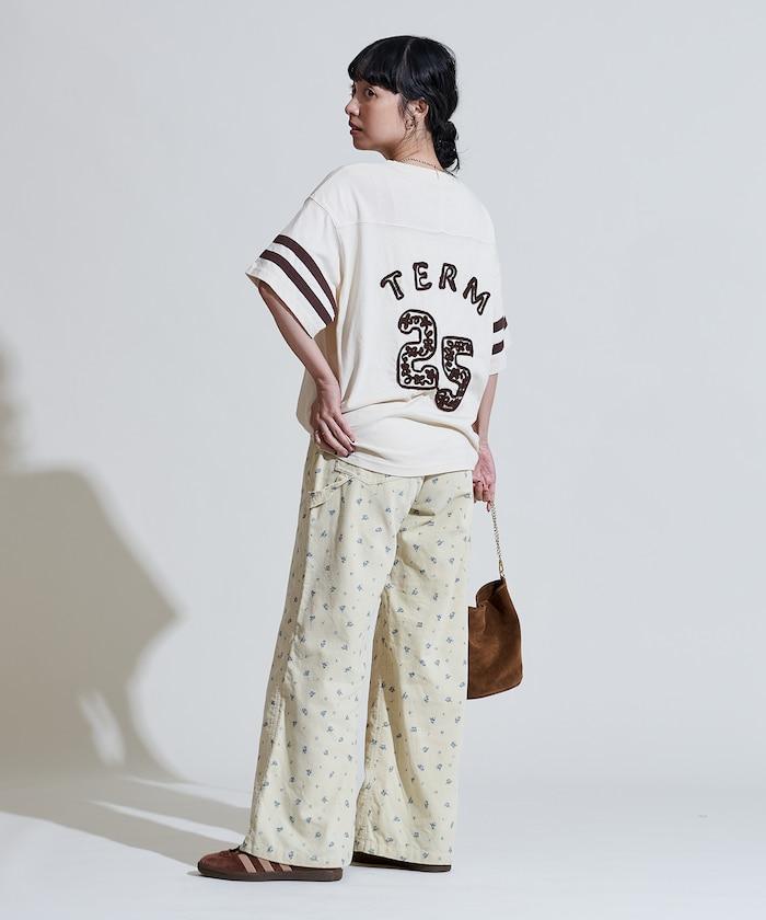 鄉村風格燈花圖案絨布褲子＜可搭配套裝＞