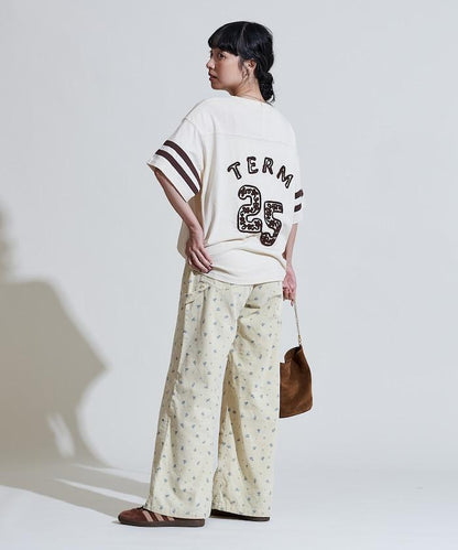 鄉村風格燈花圖案絨布褲子＜可搭配套裝＞