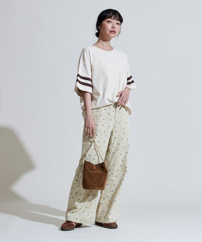 鄉村風格燈花圖案絨布褲子＜可搭配套裝＞