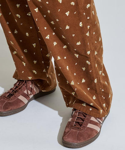 鄉村花卉 燈芯絨工裝連體褲＜可搭配套裝＞