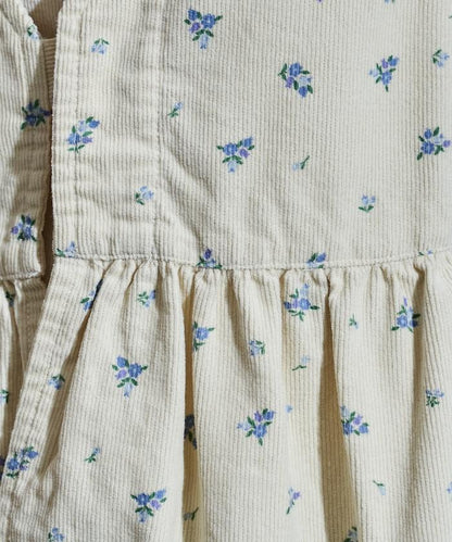 鄉村風格燈花圖案絨面馬甲＜可搭配套裝＞