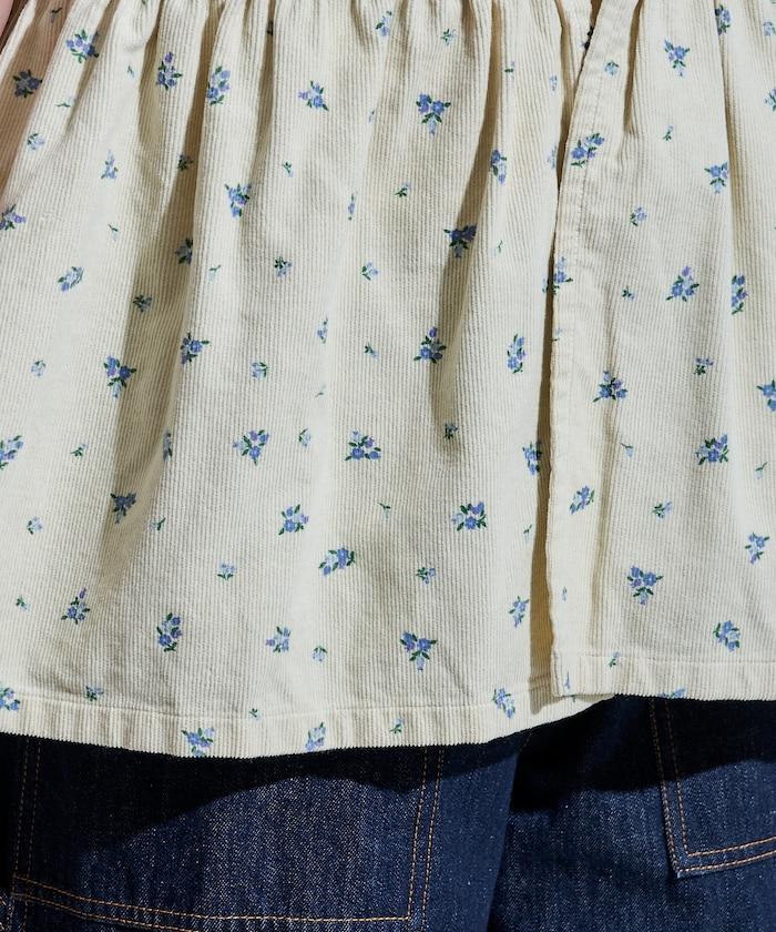 鄉村風格燈花圖案絨面馬甲＜可搭配套裝＞