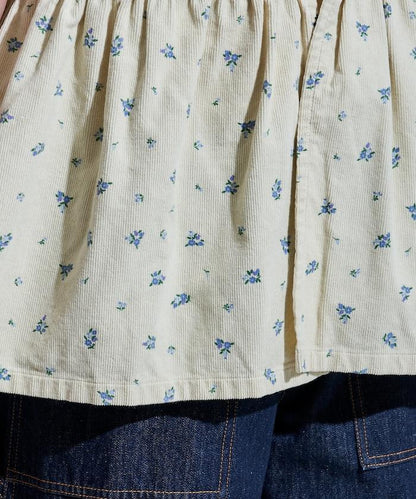 鄉村風格燈花圖案絨面馬甲＜可搭配套裝＞