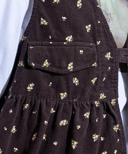 鄉村風格燈花圖案絨面馬甲＜可搭配套裝＞