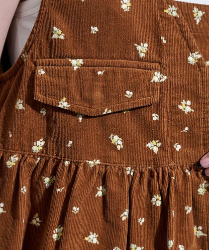 鄉村風格燈花圖案絨面馬甲＜可搭配套裝＞