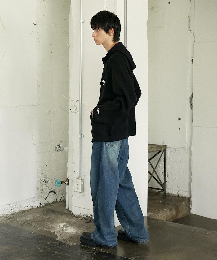 針織全拉鍊帽衫