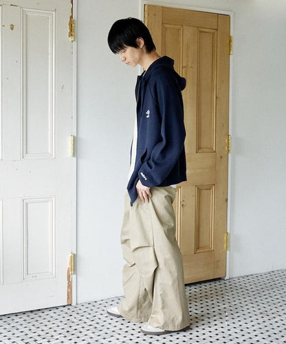 針織全拉鍊帽衫