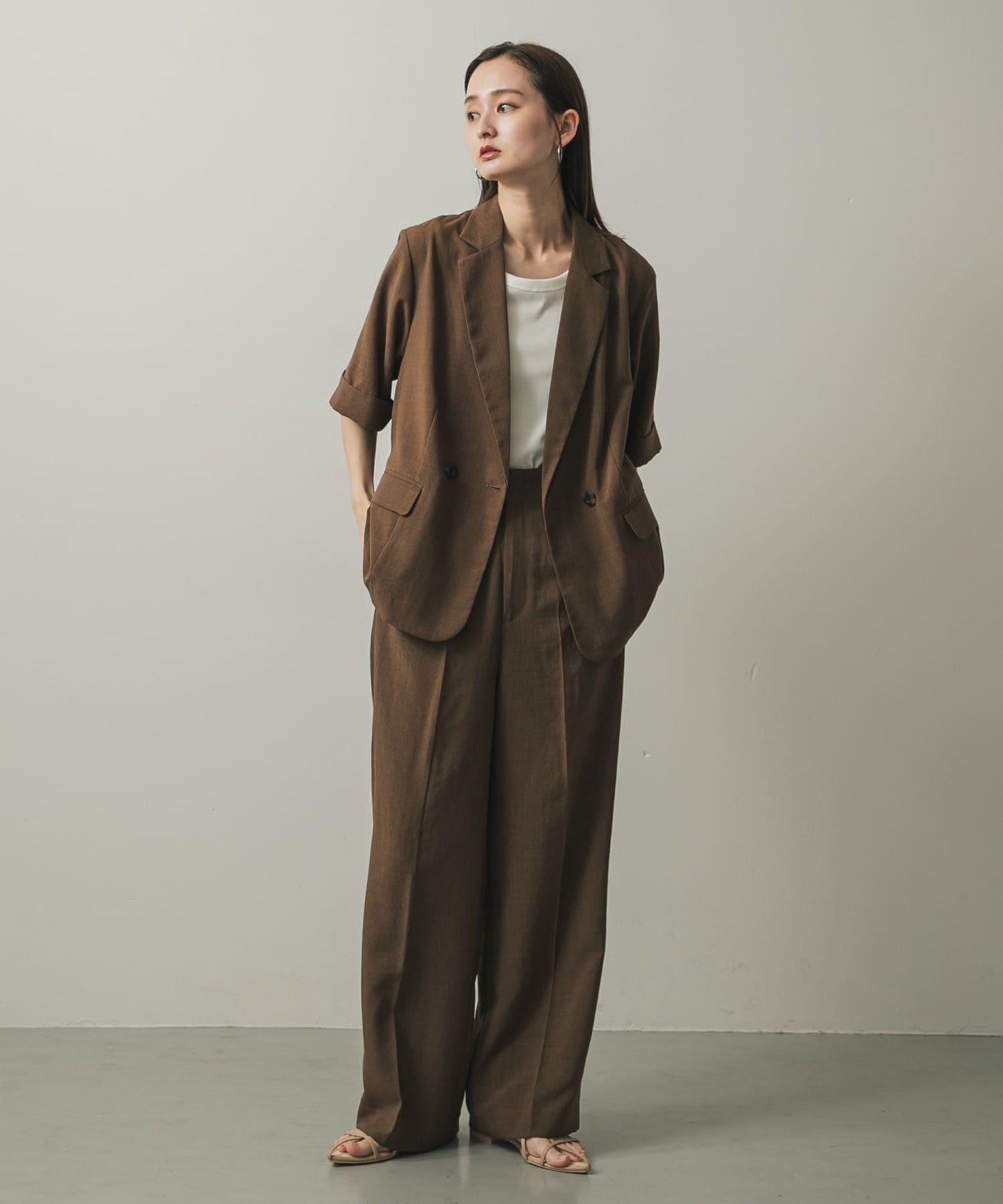 UR TECH DRYLUXE仿亞麻寬鬆長褲