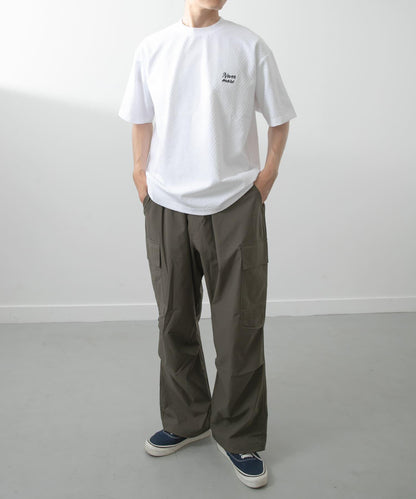 單點刺繡人字紋提花T恤