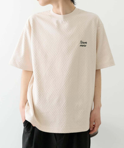 單點刺繡人字紋提花T恤