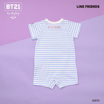 【《BT21》】貼布繡條紋短款連體衣