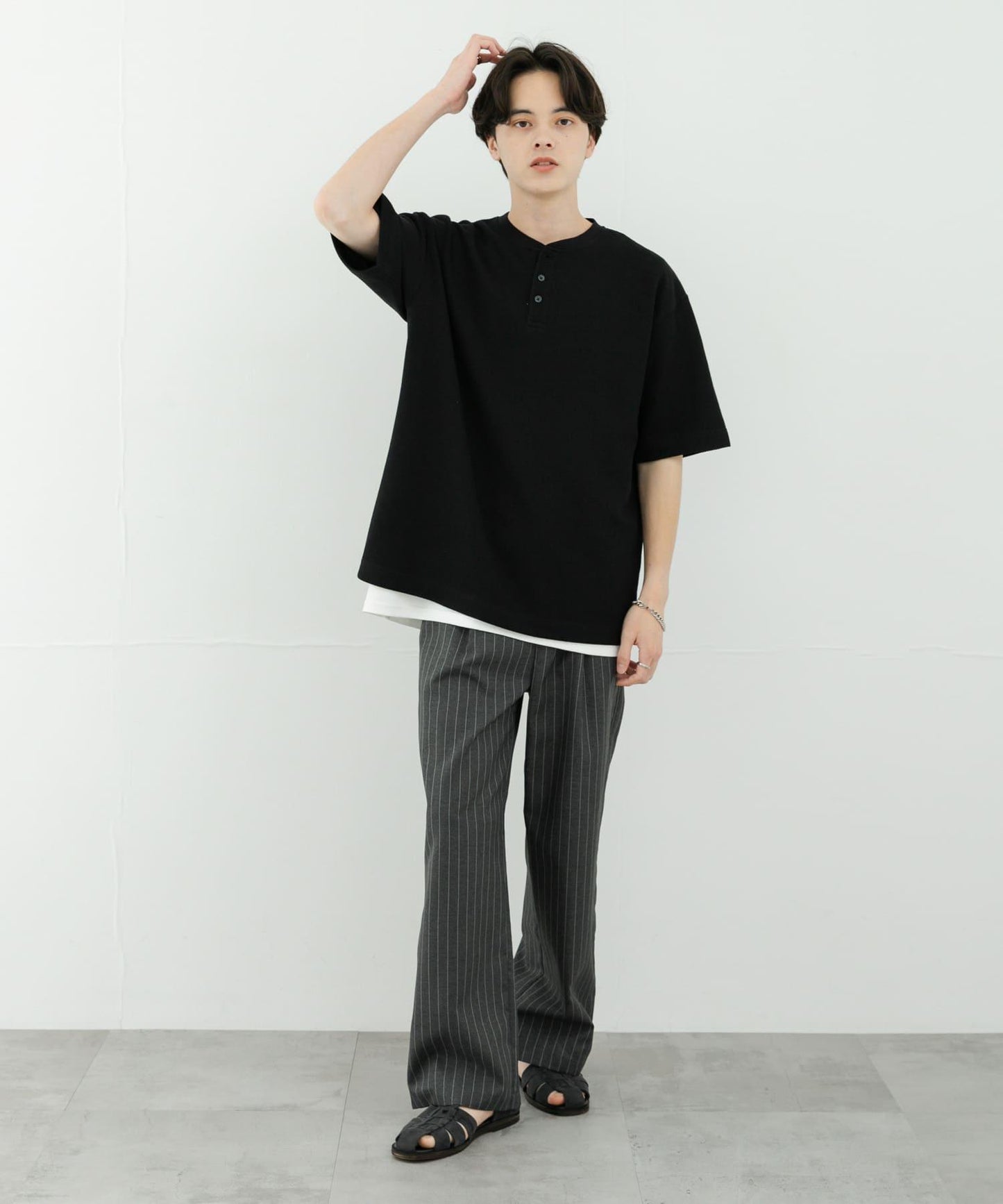 亨利領珠地布套頭衫