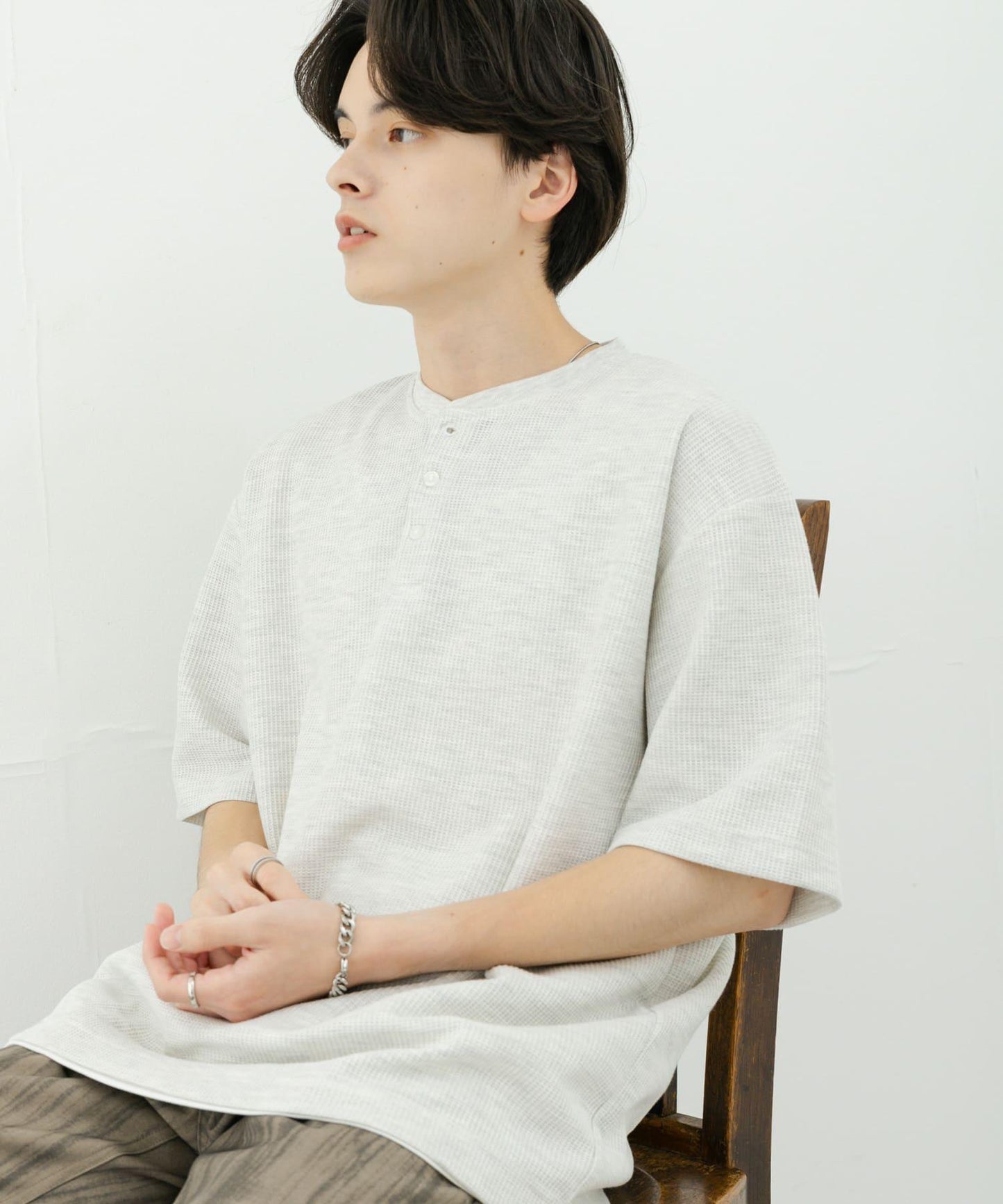 亨利領珠地布套頭衫