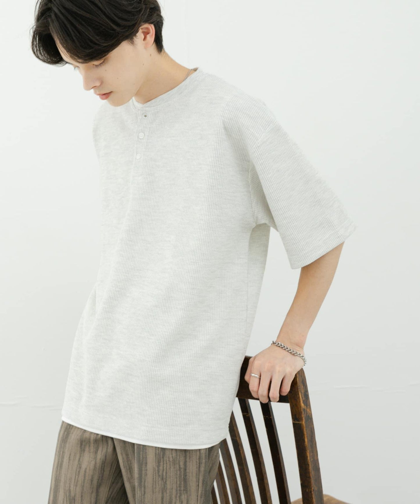 亨利領珠地布套頭衫