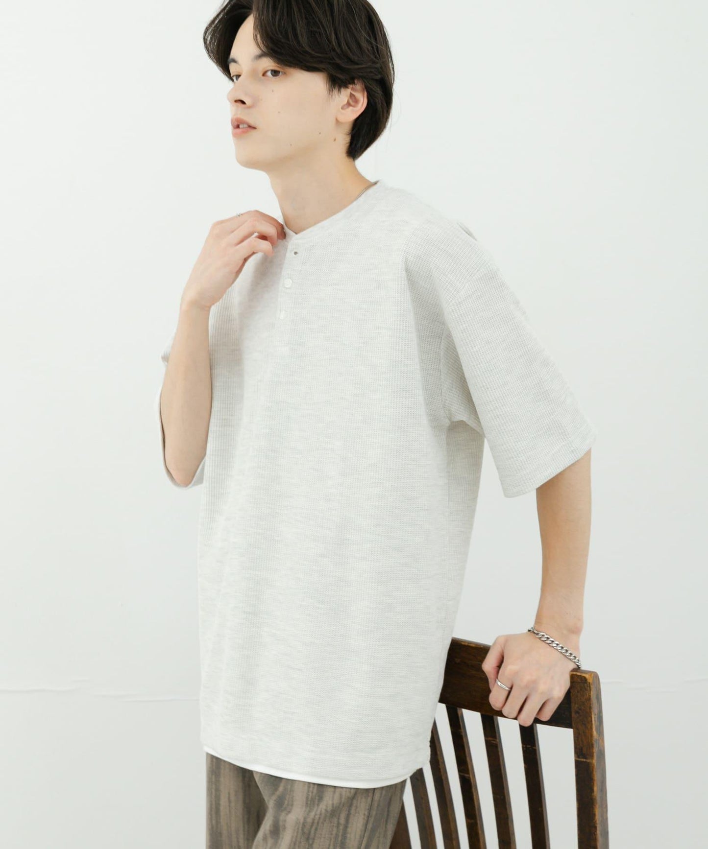 亨利領珠地布套頭衫