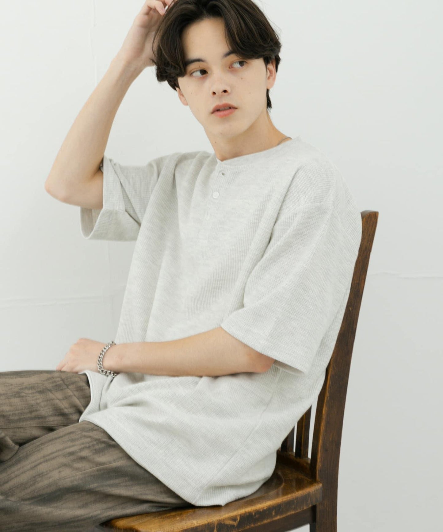 亨利領珠地布套頭衫