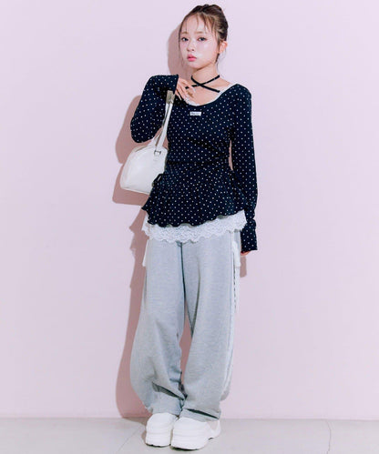 下襬蕾絲吊帶上衣