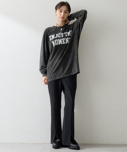 絨布印花長款T恤