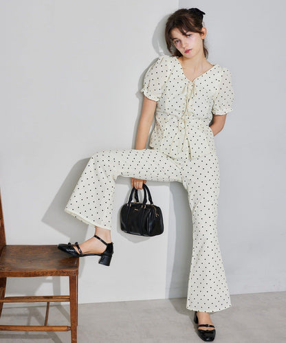 【Seemi.】絨面圓點褲