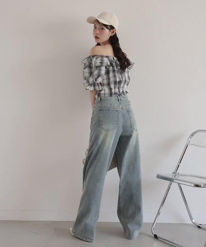 《S・M尺碼展開》寬鬆牛仔褲