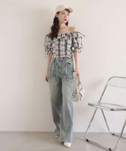 《S・M尺碼展開》寬鬆牛仔褲