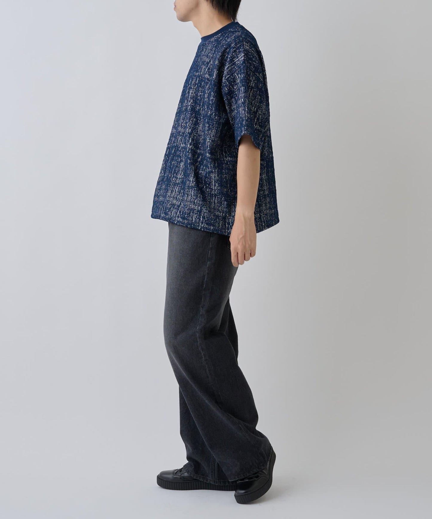 蓬鬆提花短袖T恤