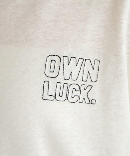 Logo刺繡×絨布印花亞麻混棉T恤