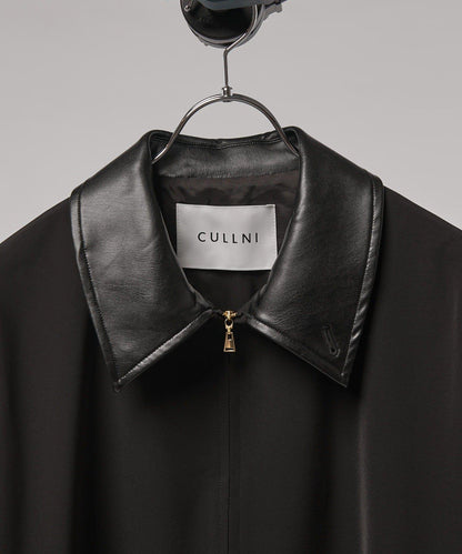領口皮革拼接拉鍊夾克 CULLNI 專屬於Lui's