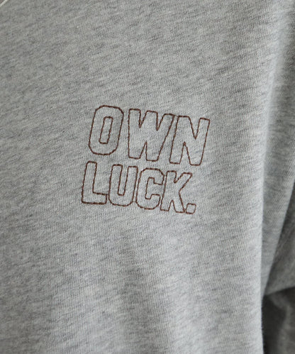 Logo刺繡×絨布印花亞麻混棉T恤