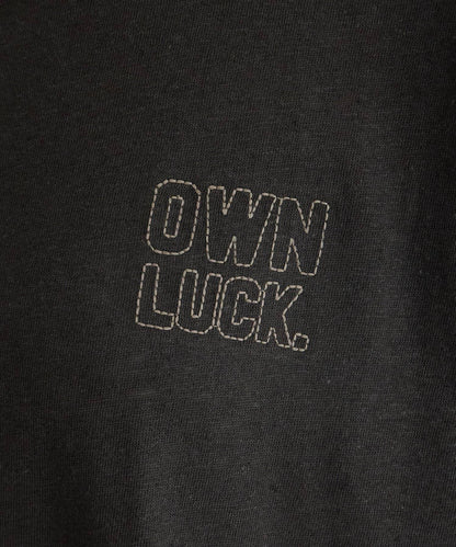 Logo刺繡×絨布印花亞麻混棉T恤