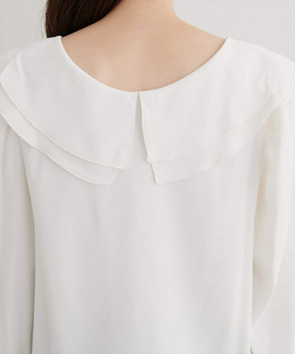 【限定】荷葉領糖果袖襯衫