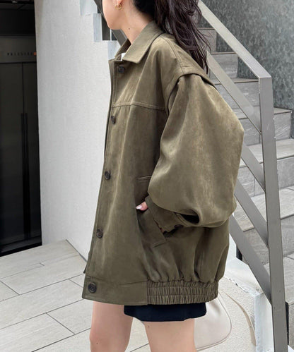 多功能仿麂皮風長款外套