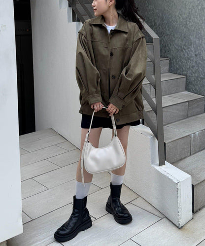 多功能仿麂皮風長款外套