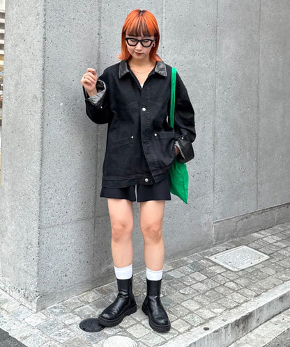 【男士】皮革領西部風牛仔夾克/套裝商品
