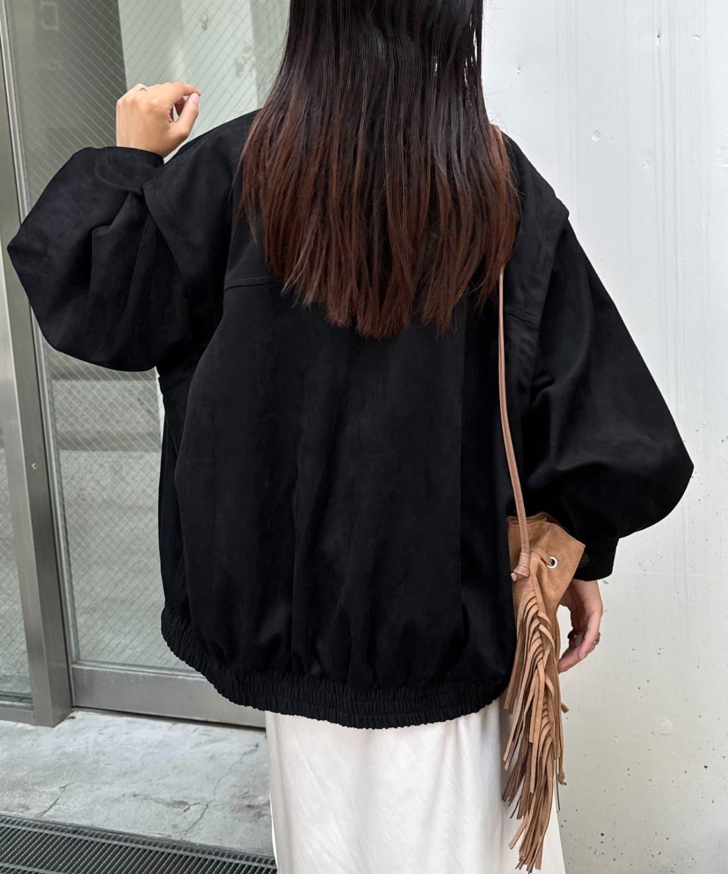 多功能仿麂皮風長款外套