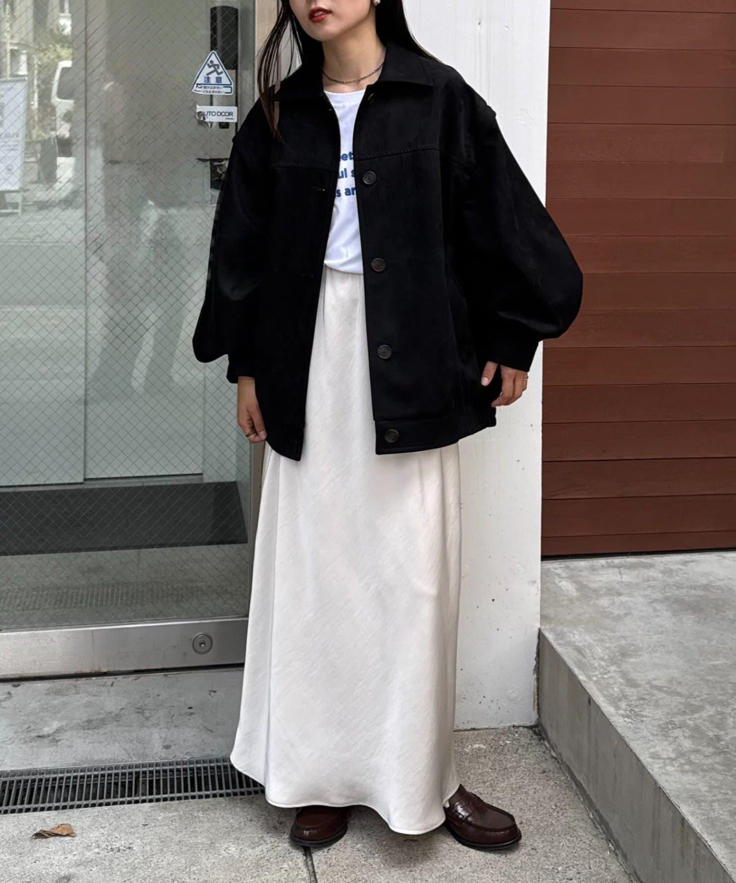 多功能仿麂皮風長款外套
