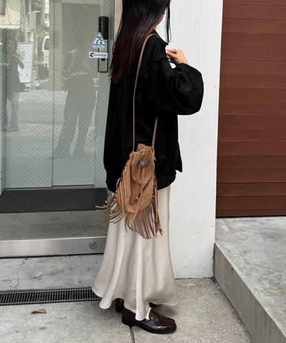 多功能仿麂皮風長款外套