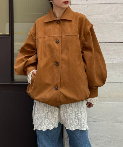 多功能仿麂皮風長款外套