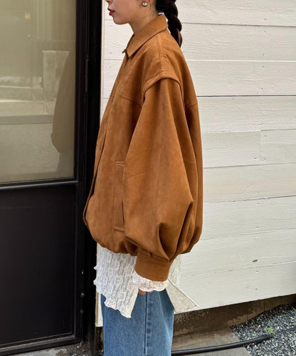 多功能仿麂皮風長款外套