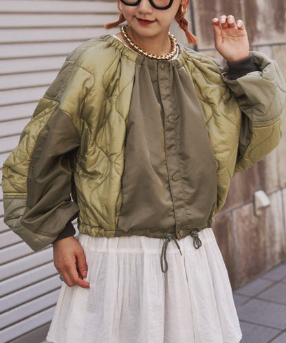 etsinta改良款拼接棉絮繭形夾克