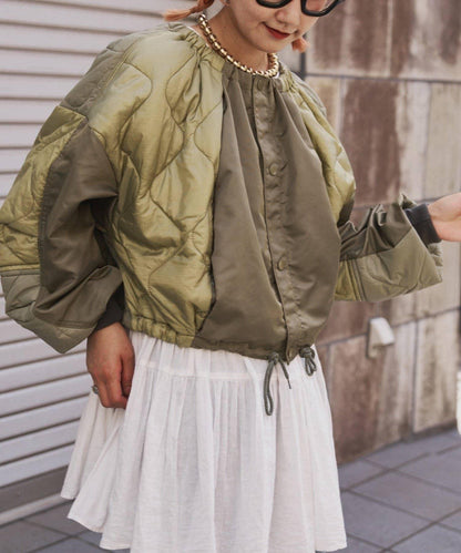etsinta改良款拼接棉絮繭形夾克