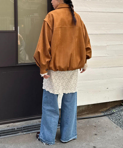 多功能仿麂皮風長款外套