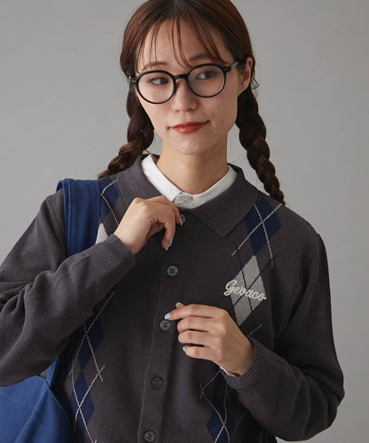 GEVACO菱格紋針織開衫