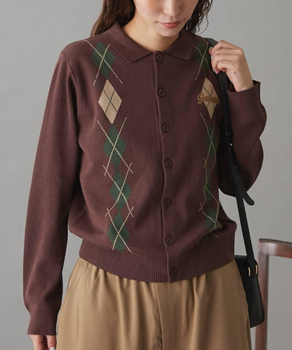 GEVACO菱格紋針織開衫